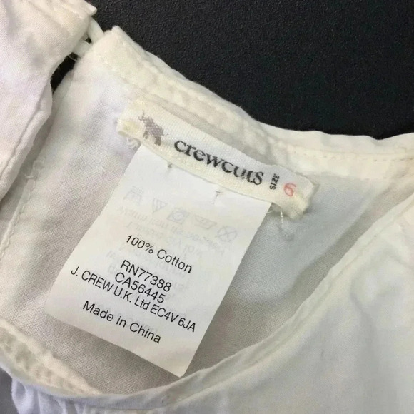 Crewcuts Girls Size 7 Tropical Hawaiian Scene Tank Dress White Orange Pockets - Picture 4 of 10